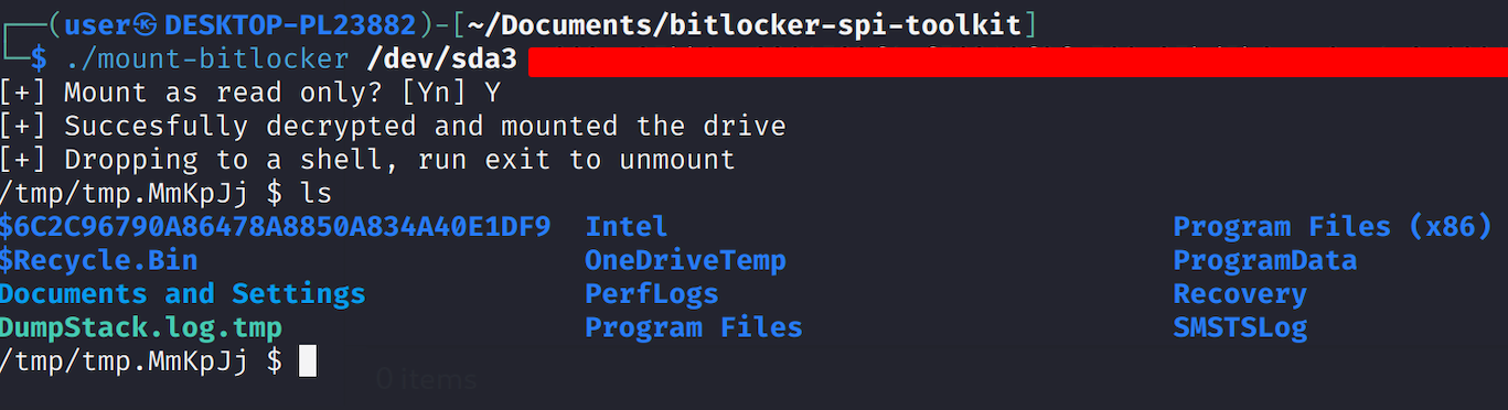 Decrypting BitLocker drive