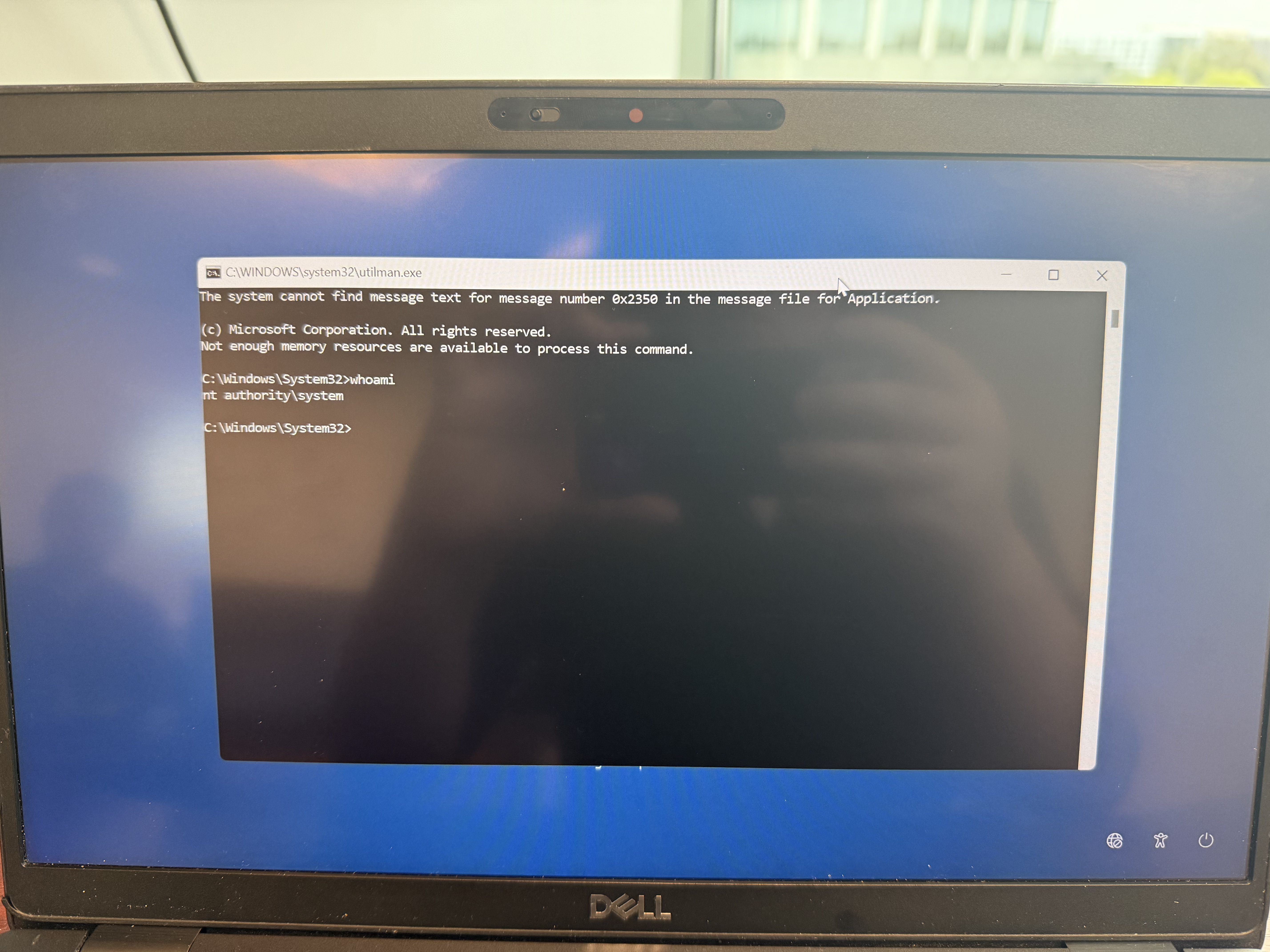 Login Screen SYSTEM Command Prompt