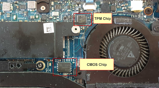TPM Chip on a Motherboard